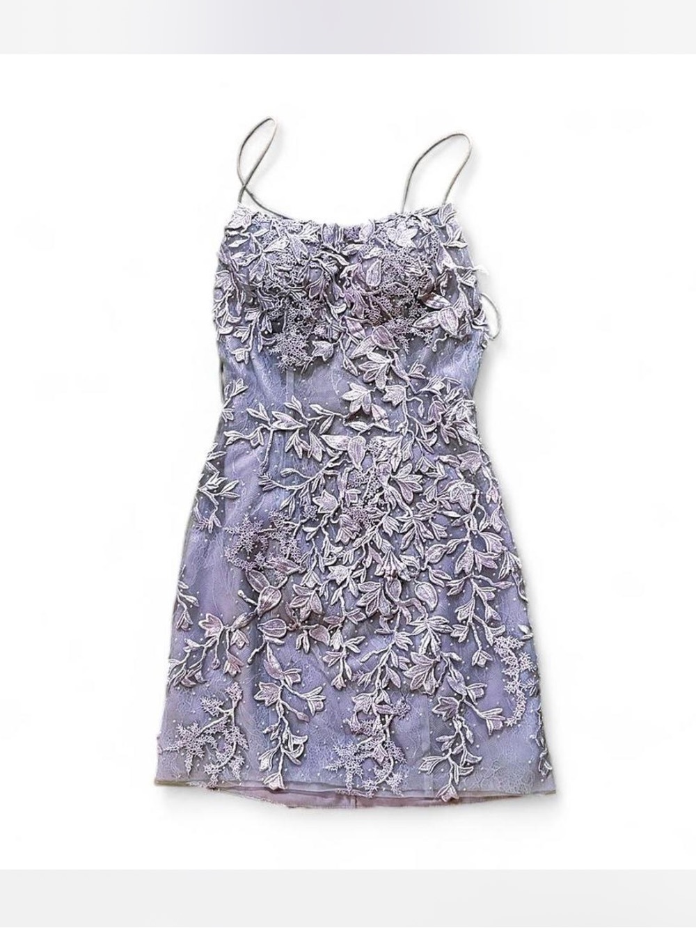 Sherri Hill Lavender Lace Open Back Homecoming Dress Size 00 ✨